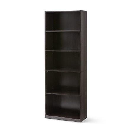 Mainstays 71" 5-Shelf Bookcase with Adjustable Shelves, Espresso