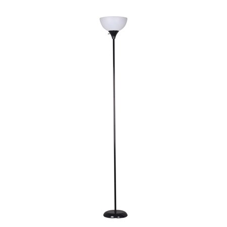 Mainstays 71" Floor Lamp, Black, made of Metal with a Plastic Shade