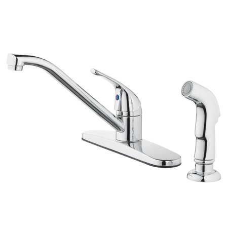 Mainstays 8" Widespread Single Handle Kitchen Faucet with Side Spray, Chrome