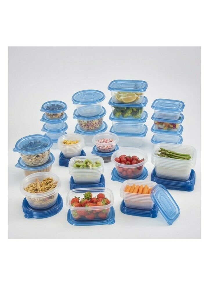 Mainstays 92PC Multi Size Food Storage Container Set, Assorted shape - Clear Con