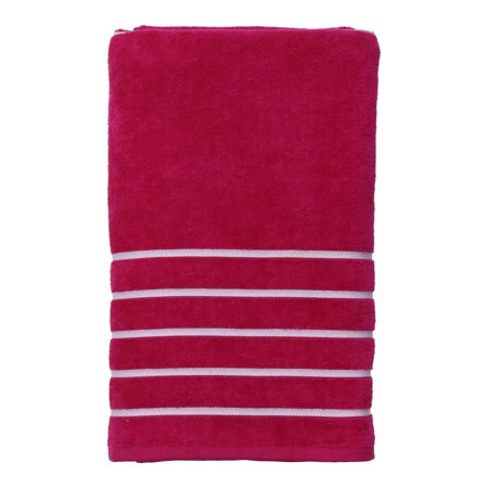 Mainstays Beach Towel, Pink Multi-stripe