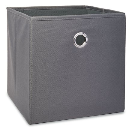Mainstays Collapsible Fabric Cube Storage Bins (10.5" x 10.5"), 4 Pack, Grey Flannel