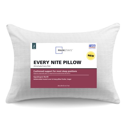 Mainstays Every Nite Bed Pillow, Standard Queen