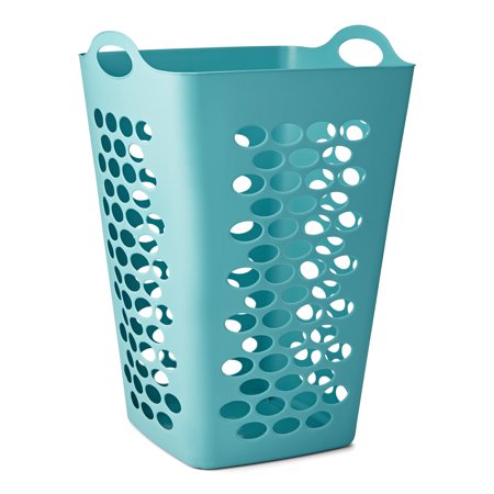 Mainstays Flexible Square Laundry Hamper, Teal