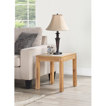 Mainstays Glenmore Faux Concrete Top End Table, Gray Wash Wood Finish