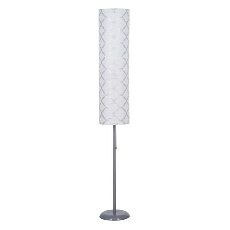 Mainstays Metallic Silver Rice Paper Shade Floor Lamp 54"H