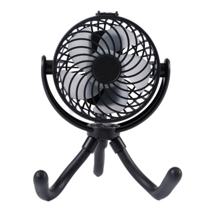 Mainstays Mini On-the-go Rechargeable Personal Fan with Flexible tripod, Black