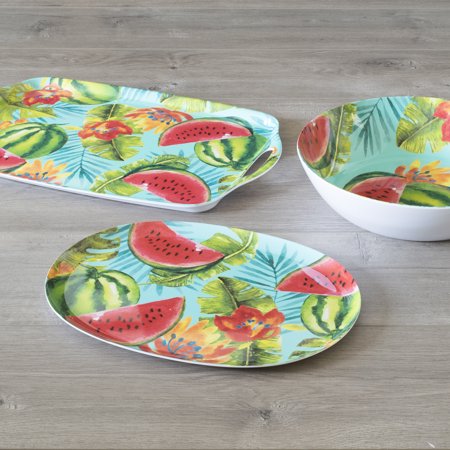 Mainstays Outdoor Melamine Watermelon Serving Set, 3 Pieces