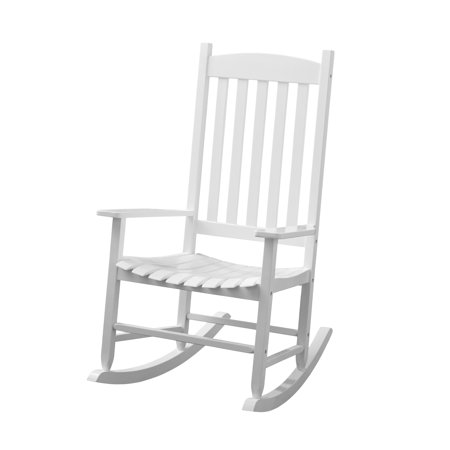 Mainstays Outdoor Wood Slat Rocking Chair, White