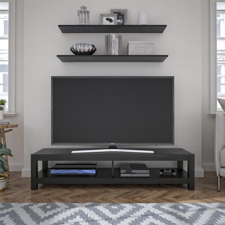 Mainstays Parsons TV Stand for TV's up to 65", Black Oak