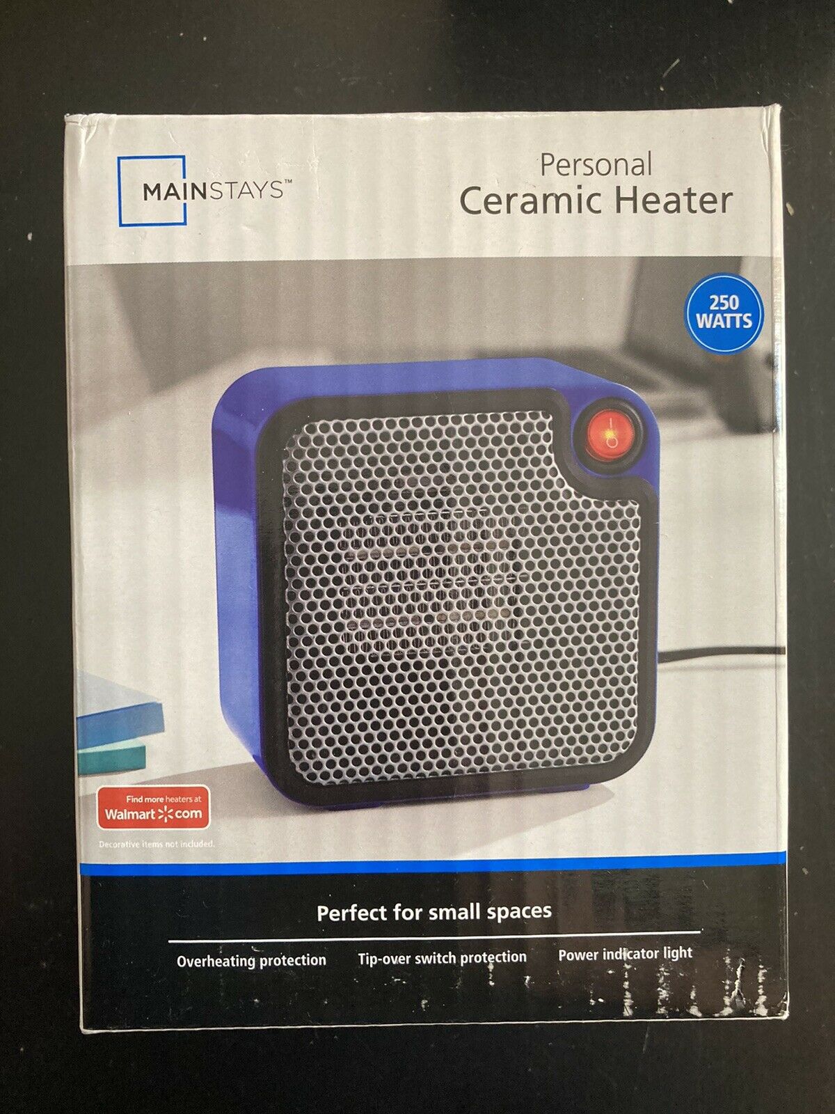 Mainstays Personal Electric Portable Ceramic Heater 250w Perfect For Small Space