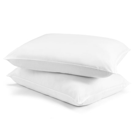 Mainstays Plush Microfiber Bed Pillows, 2 Pack, Standard