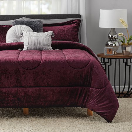 Mainstays Red 10 Piece Bed in a Bag Comforter Set With Sheets, King