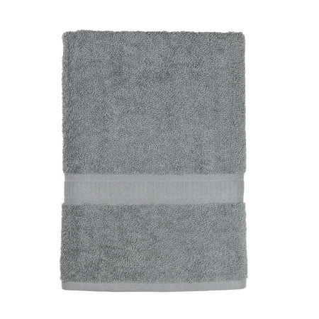 Mainstays Solid Bath Towel, School Grey