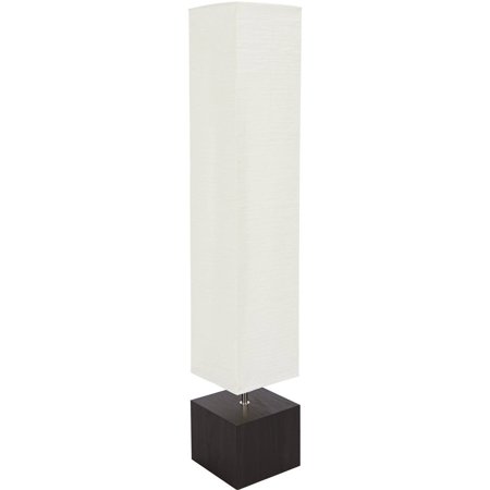 Mainstays White Rice Paper Floor Lamp with Dark Wood Base