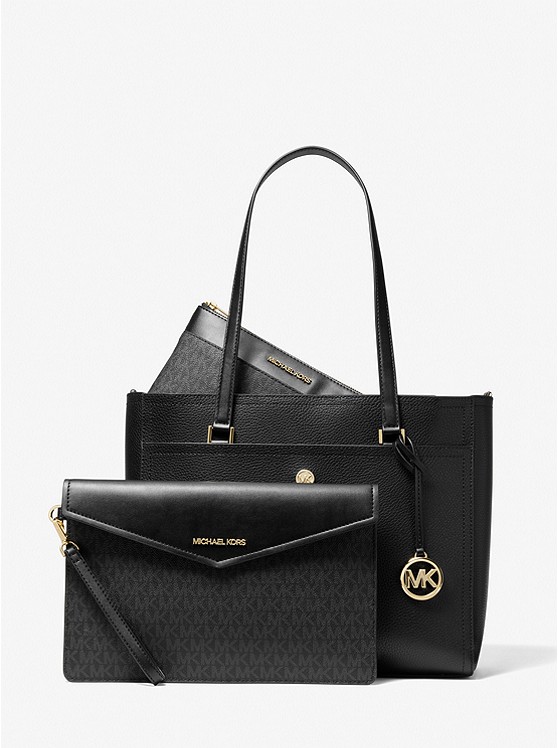 Maisie Large Pebbled Leather 3-in-1 Tote Bag on Sale At Michael Kors