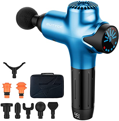 Massage Gun Deep Tissue Percussion Muscle Massage, Super Quiet Portable Body Relaxation Electric Drill Sport Massager Brushless Motor with 7 Speeds Y8 Pro(Sliver）