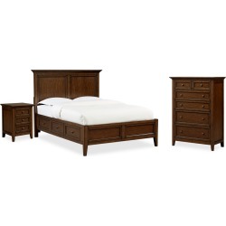 Matteo Storage Platform Bedroom 3 Piece Bedroom Set, Created for Macy's, (King Bed, Chest and Nightstand)