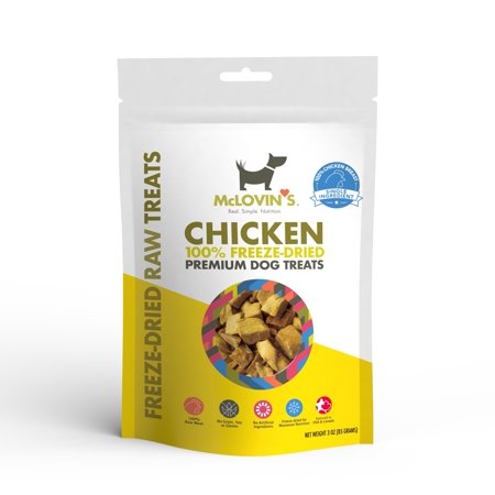 McLovin's Premium Freeze Dried Chicken Dog Treats, High-Protein, Grain-Free. 3 oz