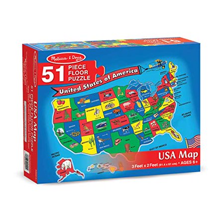Melissa & Doug USA Map 51 pcs Floor Puzzle