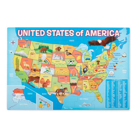 Melissa & Doug USA Map Giant Cardboard Floor Puzzle (42 Pcs)