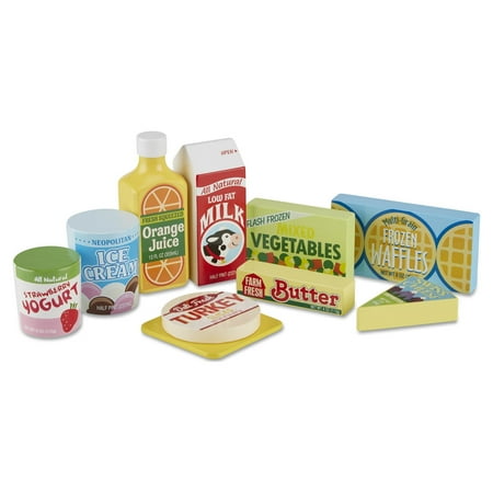 Melissa & Doug Fridge Food Wooden Play Food Set - 9 Pieces