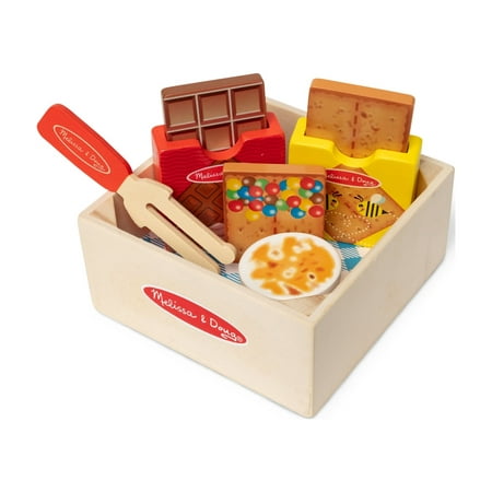 Melissa & Doug Wooden S'mores Picnic Box Play Food Set for Boys and for Girls 2+