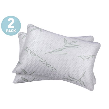 Memory Foam Hypoallergenic Comfort Cooling Bamboo Pillow - Set of 2 - Standard/Queen