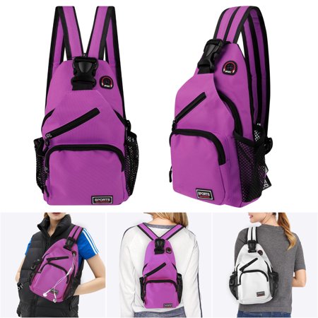 Men Sling Bag, EEEkit Crossbody Shoulder Backpack, Multipurpose Chest Bag, Single/Double Shoulder for Hiking Camping Trip Daypack, Yellow/Black/White/Purple, 1pcs
