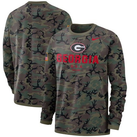 Men's Nike Camo Georgia Bulldogs Military Appreciation Performance Long Sleeve T-Shirt