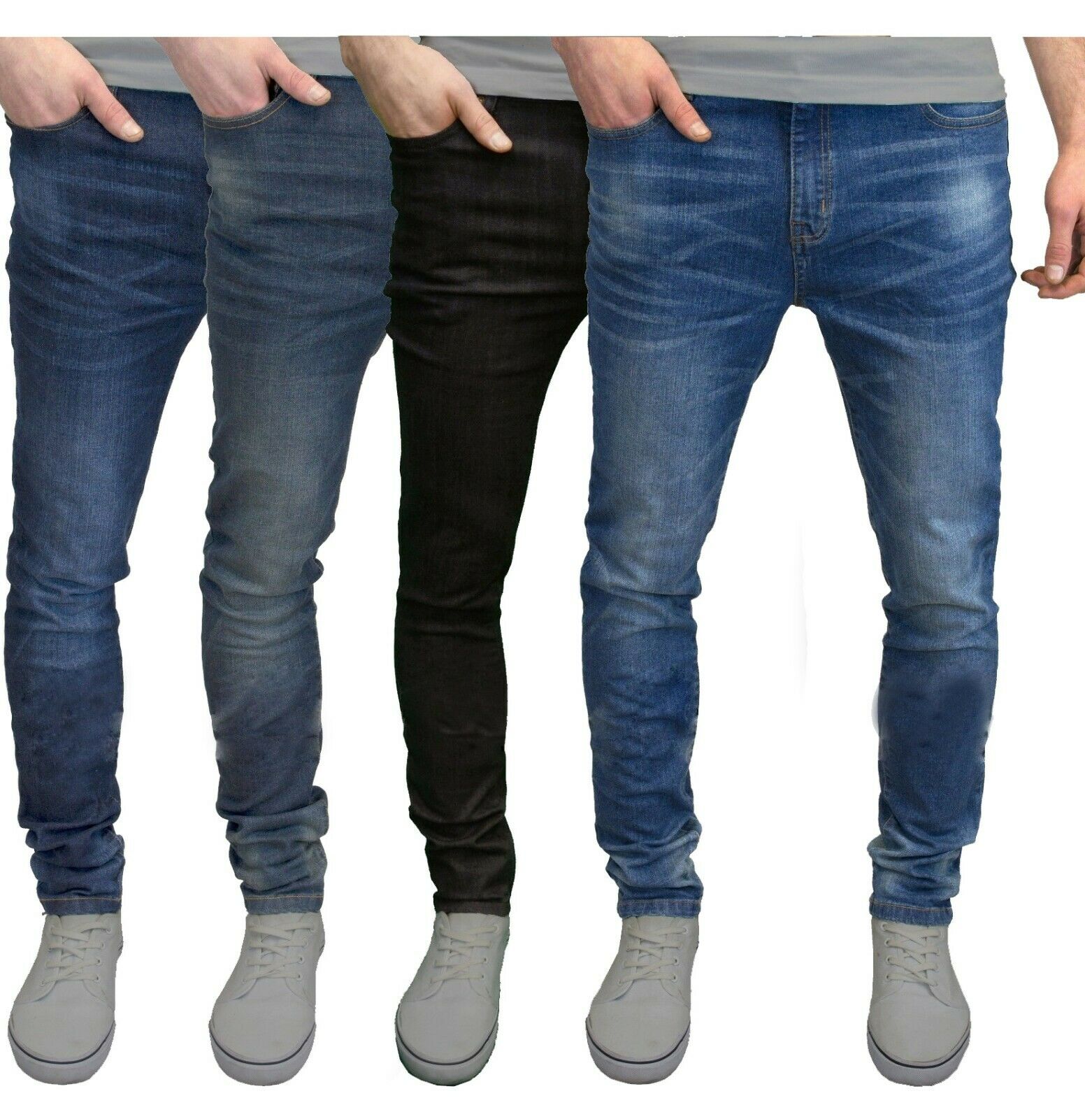 Mens Slim Fit Jeans Super Stretch Denim Pants Slim Skinny Casual Designer Jeans