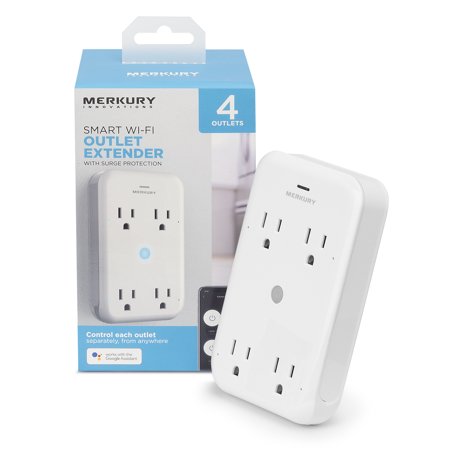 Merkury Innovations Smart Outlet Extender, Surge Protection, 4 Outlets