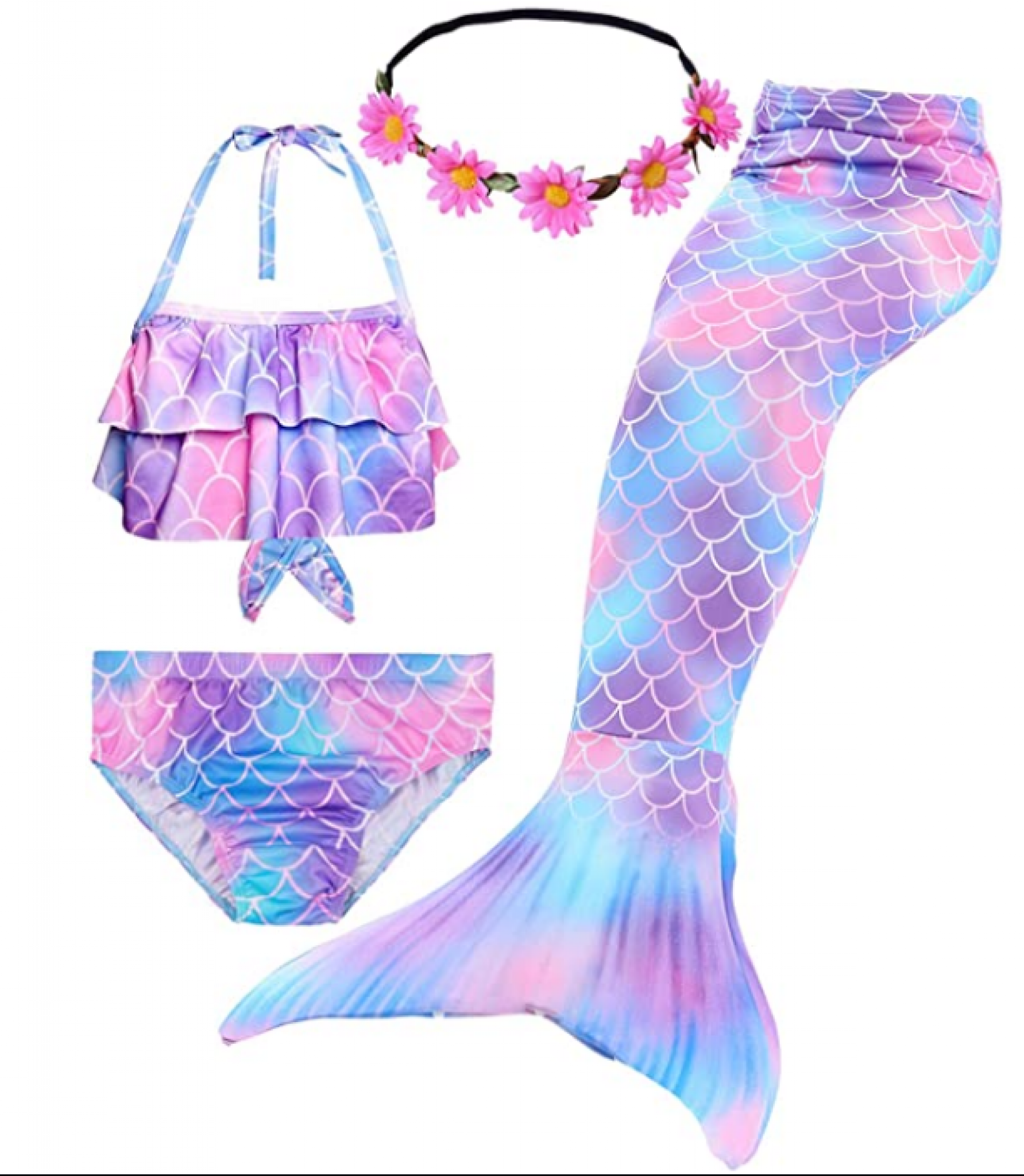 Girls 4 Piece Mermaid Swimsuit 50% OFF at Amazon! – Glitchndealz