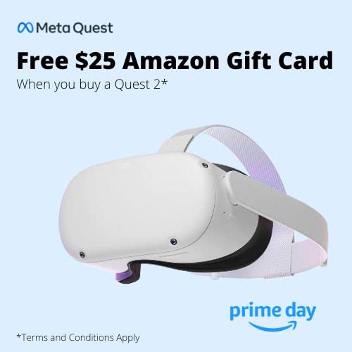 Meta Quest 2 — Advanced All-In-One Virtual Reality Headset — 128 GB with Amazon.com $25 Gift Card