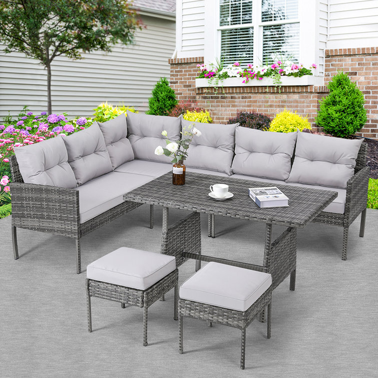 Metal 7 - Person Seating Group with Cushions