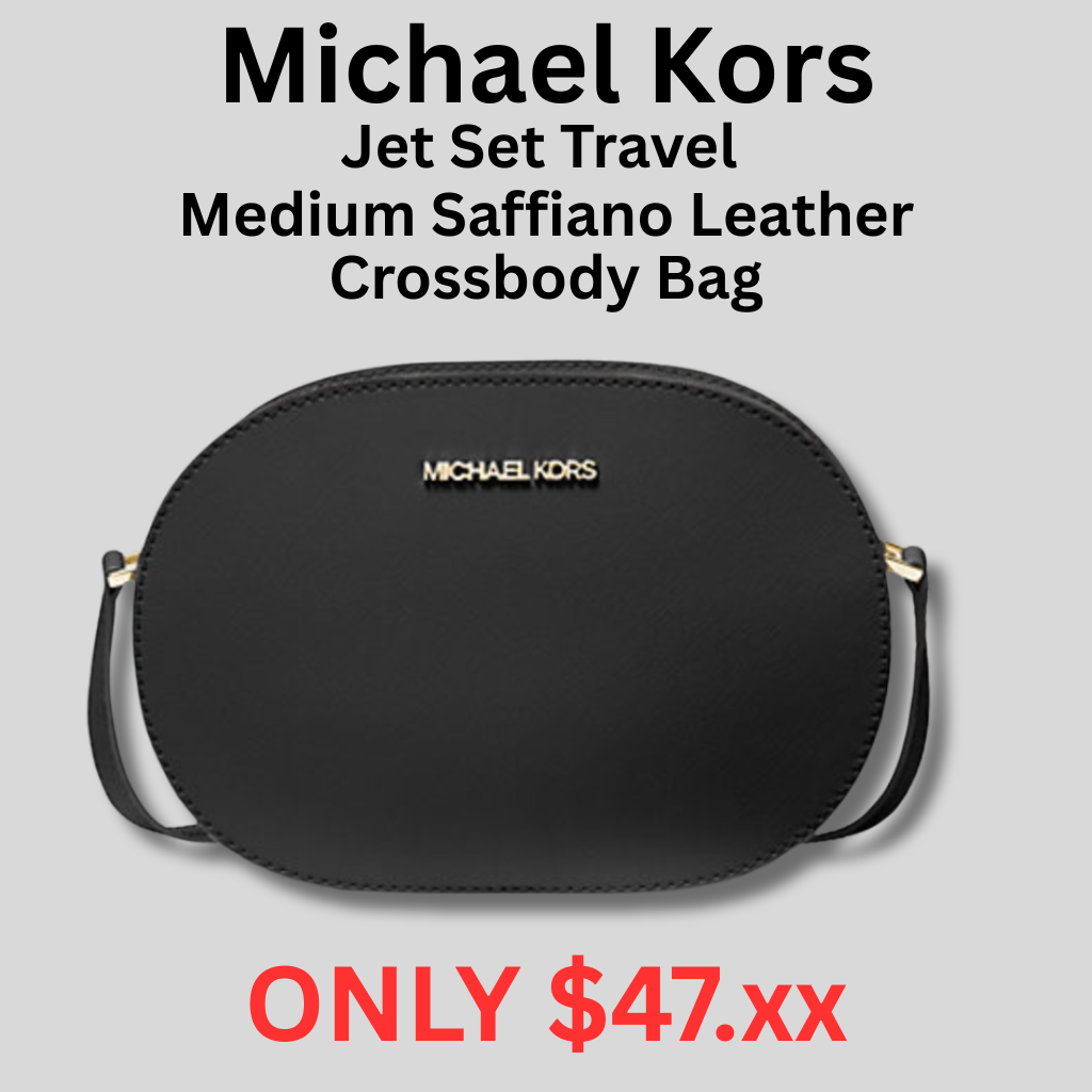 Michael Kors Jet Set Travel Medium Saffiano Leather Crossbody Bag 88% Off!