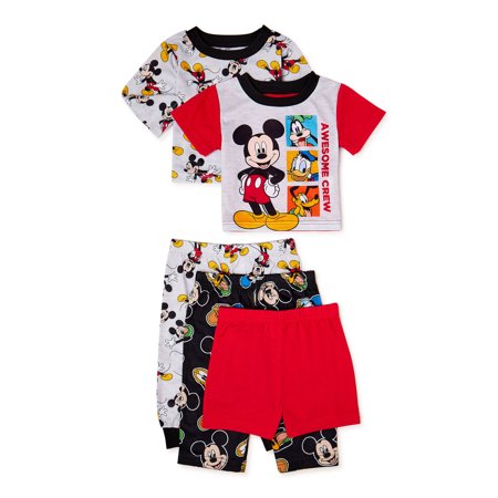 Mickey Mouse Baby and Toddler Boy Pajamas, 5-Piece, Sizes 12M-5T