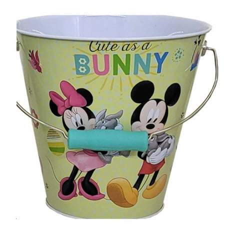 Mickey and Minnie Mouse Easter Egg Hunt Basket Bucket Tin Pail Container