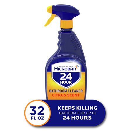 Microban 24 Hour Bathroom and Sanitizing Cleaner, Citrus, 32 Fl Oz