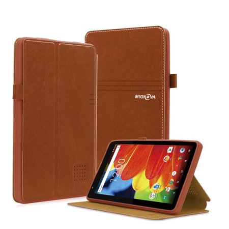 Mignova RCA Voyager 7 Case,Synthetic leather smart Folio leather case for RCA Voyager 7 inch 16GB / 8 GB Tablet Android 6.0 Marshmallow (Brown)