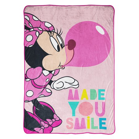 Minnie Mouse Made You Smile Kids Blanket, 62 x 90, Pink, Disney