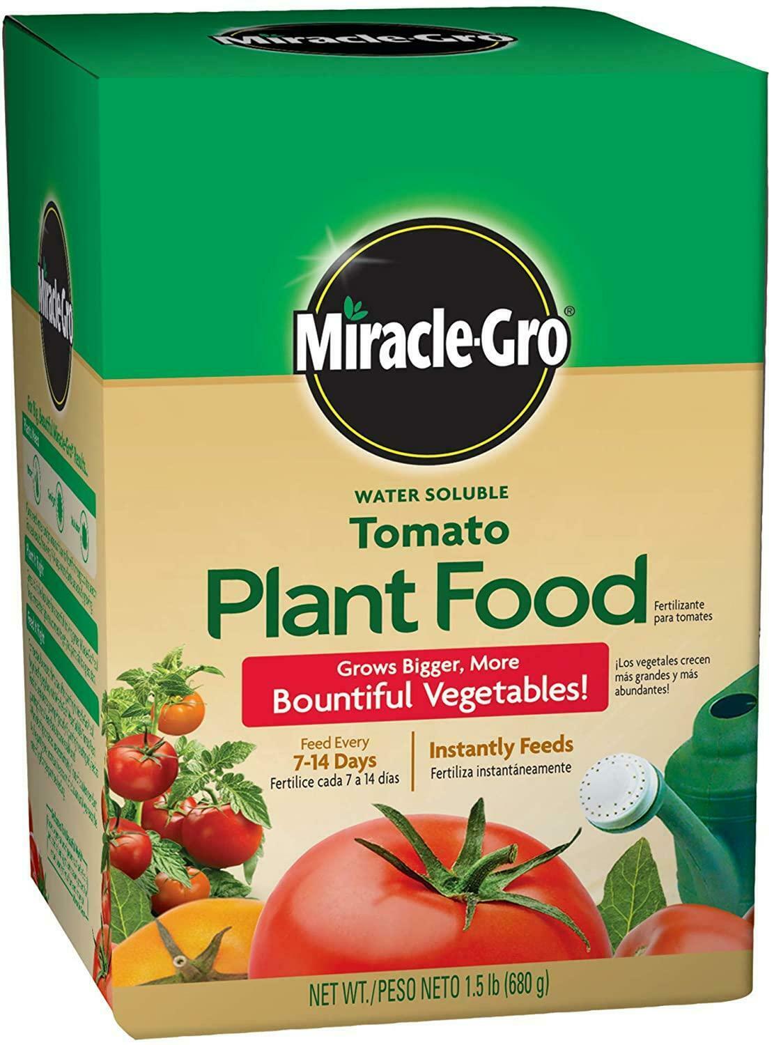 Miracle-Gro Tomato Food Plant Grow Bigger Water Soluble Vegetables Fertilizer