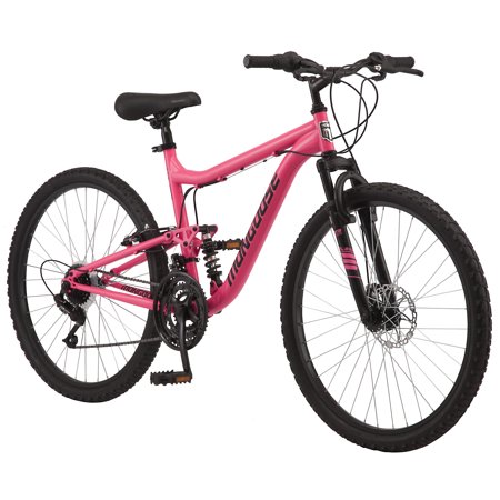 Mongoose Major Mountain Bike, 26-inch wheels, 21 speeds, pink, womens style frame