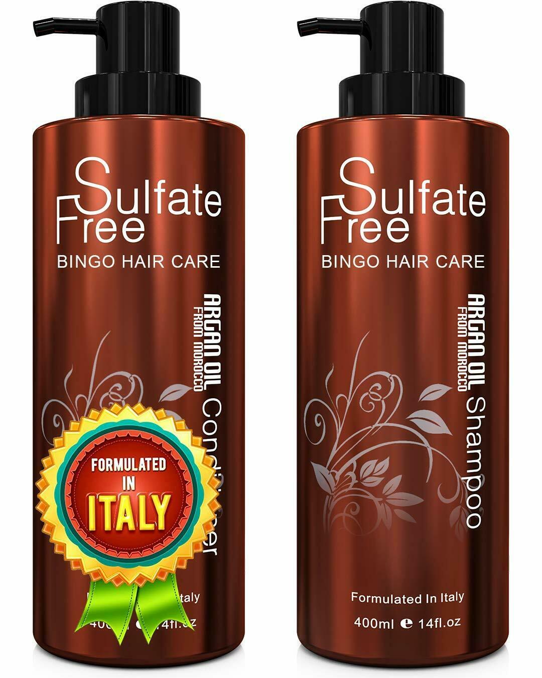 Moroccan Argan Oil Sulfate Free Shampoo and Conditioner Set - Best for Damaged,