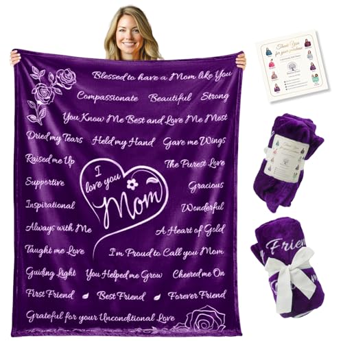 AMAZON Glitches and Price Mistakes Buttertree Mothers Day Gifts For Mom From Daughter, Meaningful Cozy Purple Blanket For Mom Gifts, Mom Birthday Gifts, Mom Blanket Gift, Gift For Mom, Present For Mom, 65&Quot; Ă— 50&Quot; (Purple)