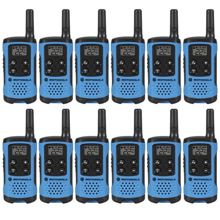 Motorola Talkabout T100 Two-Way Radio, 16 Mile, 12 Pack, Blue