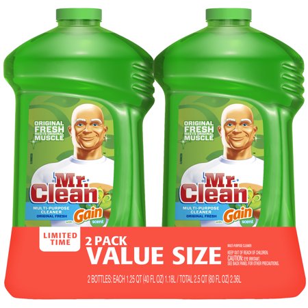Mr Clean Liquid All-Purpose Cleaner with Gain Original Twin Pack (2 bottles 40 Oz each)