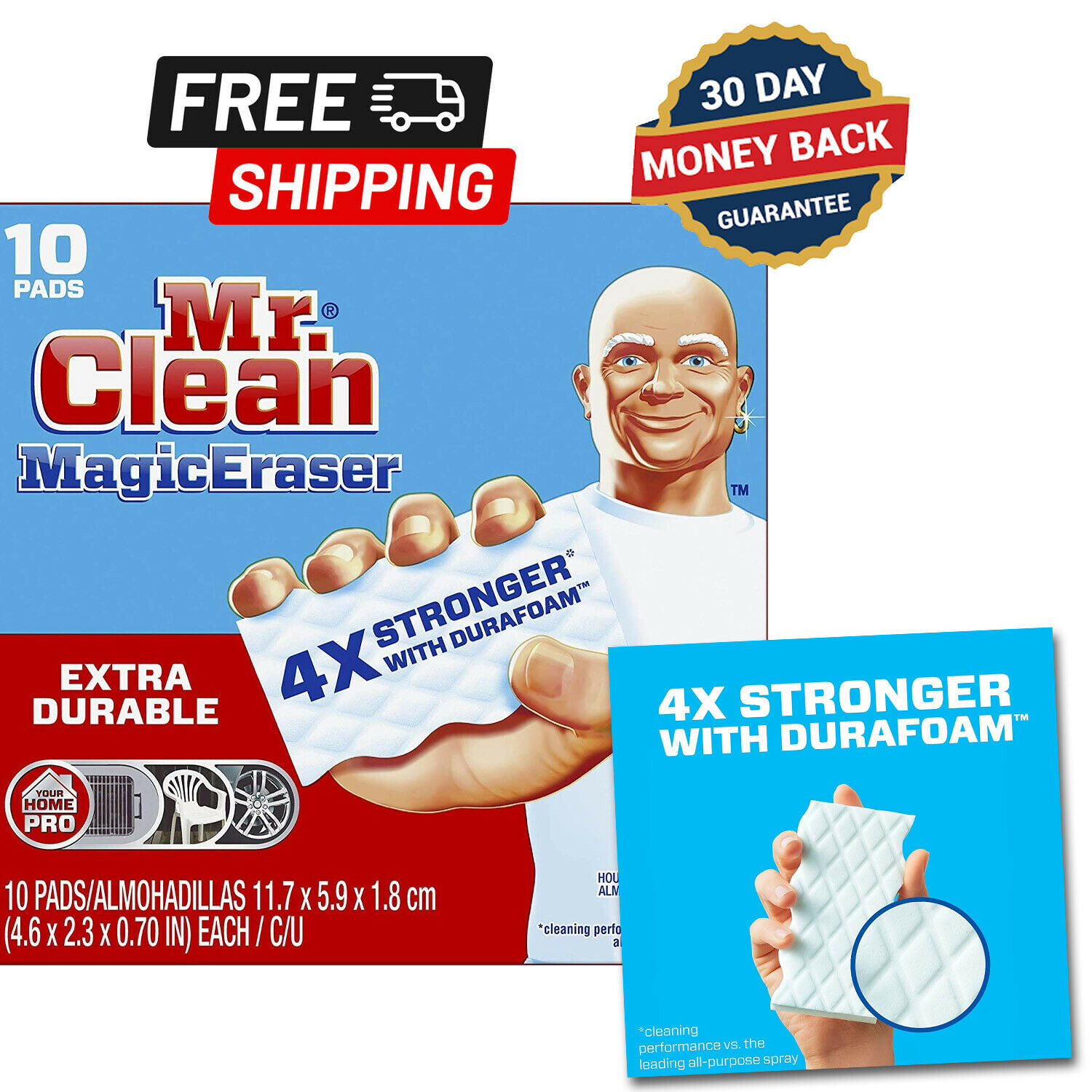 Mr. Clean Magic Eraser Extra Durable Cleaning Pads with Durafoam 10 Count