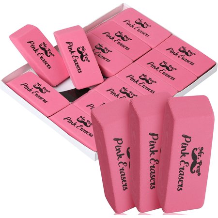 Mr. Pen- Erasers, Pink Erasers, Pack of 12, Pink Eraser, Pencil Erasers, Large, School Supplies, Eraser Pencil for Artists and Students, Erasers for Kids, Art Eraser, Erasers Bulk, Eraser for School