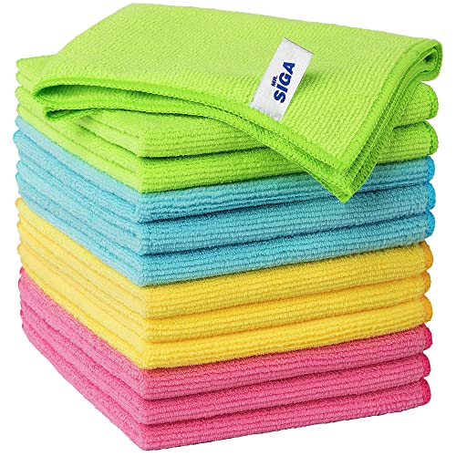 MR.SIGA Microfiber Cleaning Cloth,Pack of 12,Size:12.6" x 12.6" Subscribe And Save